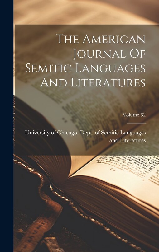 Couverture_The American Journal Of Semitic Languages And Literatures; Volume 32