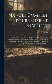 Front cover_Manuel Complet Du Bourrelier Et Du Sellier