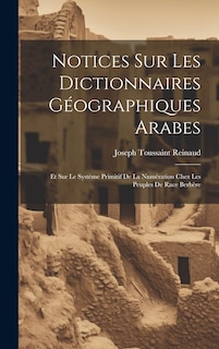 Front cover_Notices Sur Les Dictionnaires Géographiques Arabes