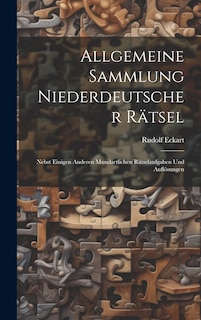 Front cover_Allgemeine Sammlung Niederdeutscher Rätsel