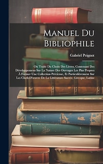 Front cover_Manuel Du Bibliophile