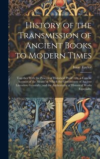 Front cover_History of the Transmission of Ancient Books to Modern Times