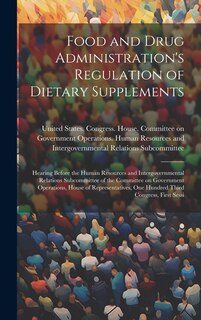 Couverture_Food and Drug Administration's Regulation of Dietary Supplements