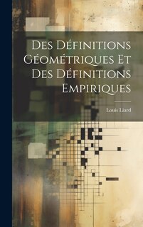 Front cover_Des Définitions Géométriques et des Définitions Empiriques