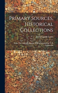 Couverture_Primary Sources, Historical Collections