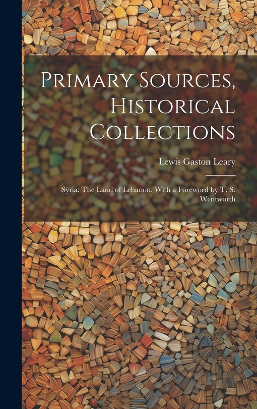 Couverture_Primary Sources, Historical Collections