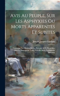Couverture_Avis Au Peuple, Sur Les Asphyxies Ou Morts Apparentes Et Subites