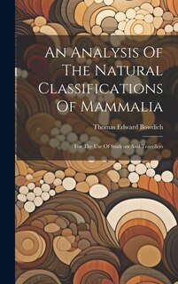Front cover_An Analysis Of The Natural Classifications Of Mammalia