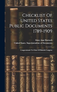 Front cover_Checklist Of United States Public Documents 1789-1909