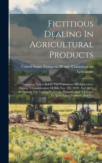 Front cover_Fictitious Dealing In Agricultural Products