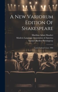 Couverture_A New Variorum Edition Of Shakespeare