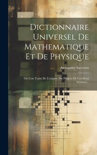 Front cover_Dictionnaire Universel De Mathematique Et De Physique