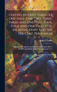 Front cover_Coffin's Interest Tables At One-half, One, Two, Three, Three-and-one Half, Four, Four-and-one-half, Five, Six, Seven, Eight And Ten Per-cent, Per Annum