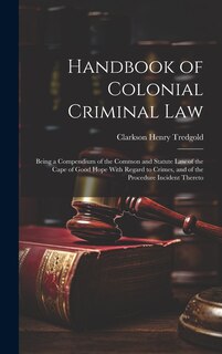 Front cover_Handbook of Colonial Criminal Law