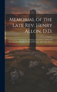 Couverture_Memorial of the Late Rev. Henry Allon, D.D.