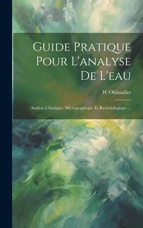 Couverture_Guide Pratique Pour L'analyse De L'eau