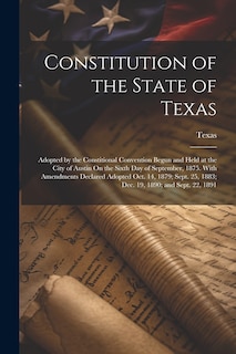 Couverture_Constitution of the State of Texas