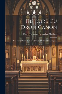 Couverture_Histoire Du Droit Canon