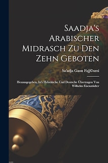 Front cover_Saadja's Arabischer Midrasch Zu Den Zehn Geboten