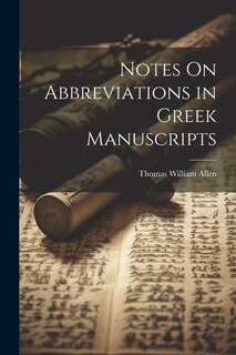 Front cover_Notes On Abbreviations in Greek Manuscripts