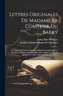 Couverture_Lettres Originales De Madame La Comtesse Du Barry