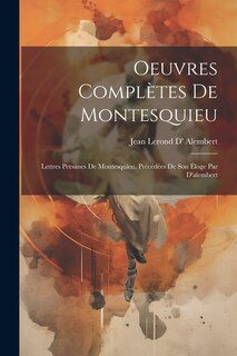 Couverture_Oeuvres Complètes De Montesquieu