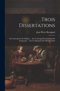 Front cover_Trois Dissertations