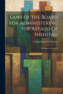 Couverture_Laws of the Board for Administering the Affairs of Shehitah