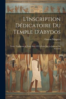Couverture_L'Inscription Dédicatoire Du Temple D'Abydos