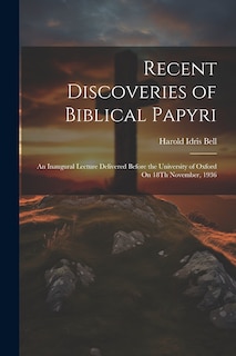 Front cover_Recent Discoveries of Biblical Papyri