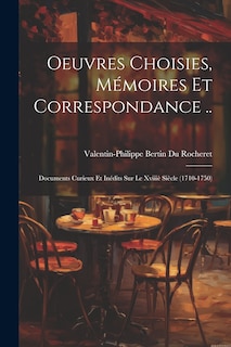 Front cover_Oeuvres Choisies, Mémoires Et Correspondance ..