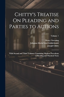 Front cover_Chitty's Treatise On Pleading and Parties to Actions