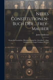 Couverture_Neues Constitutionen-buch Der ... Frey-maurer