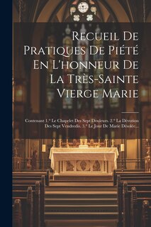 Front cover_Recueil De Pratiques De Piété En L'honneur De La Très-sainte Vierge Marie