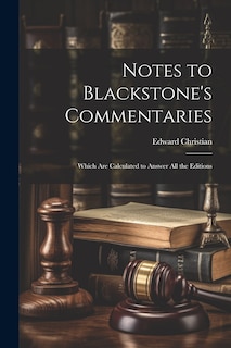 Couverture_Notes to Blackstone's Commentaries
