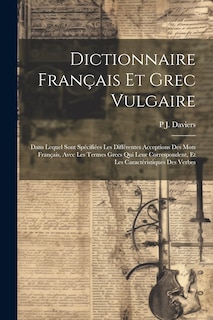 Couverture_Dictionnaire Français Et Grec Vulgaire