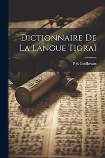 Dictionnaire De La Langue Tigraï