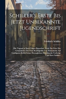 Couverture_Schiller's Erste Bis Jetzt Unbekannte Jugendschrift