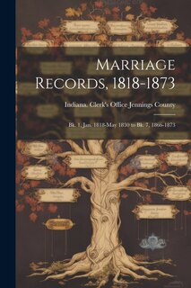 Front cover_Marriage Records, 1818-1873; bk. 1, Jan. 1818-May 1830 to bk. 7, 1866-1873