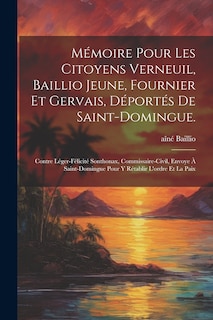 Front cover_Mémoire pour les citoyens Verneuil, Baillio jeune, Fournier et Gervais, déportés de Saint-Domingue.