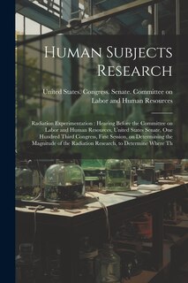 Front cover_Human Subjects Research