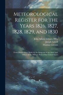 Front cover_Meteorological Register for the Years 1826, 1827, 1828, 1829, and 1830