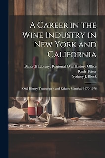 Front cover_A Career in the Wine Industry in New York and California