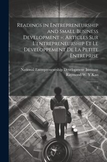 Couverture_Readings in Entrepreneurship and Small Business Development =