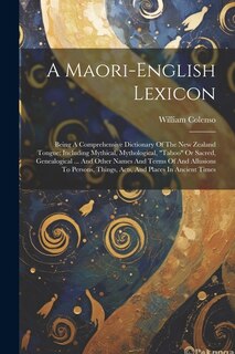 Front cover_A Maori-english Lexicon