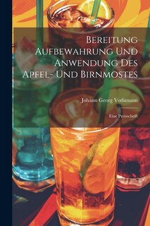 Couverture_Bereitung Aufbewahrung Und Anwendung Des Apfel- Und Birnmostes