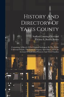 Front cover_History And Directory Of Yates County