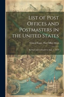 Couverture_List of Post Offices and Postmasters in the United States