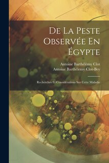 Couverture_De La Peste Observée En Égypte