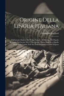 Couverture_Origine Della Lingua Italiana